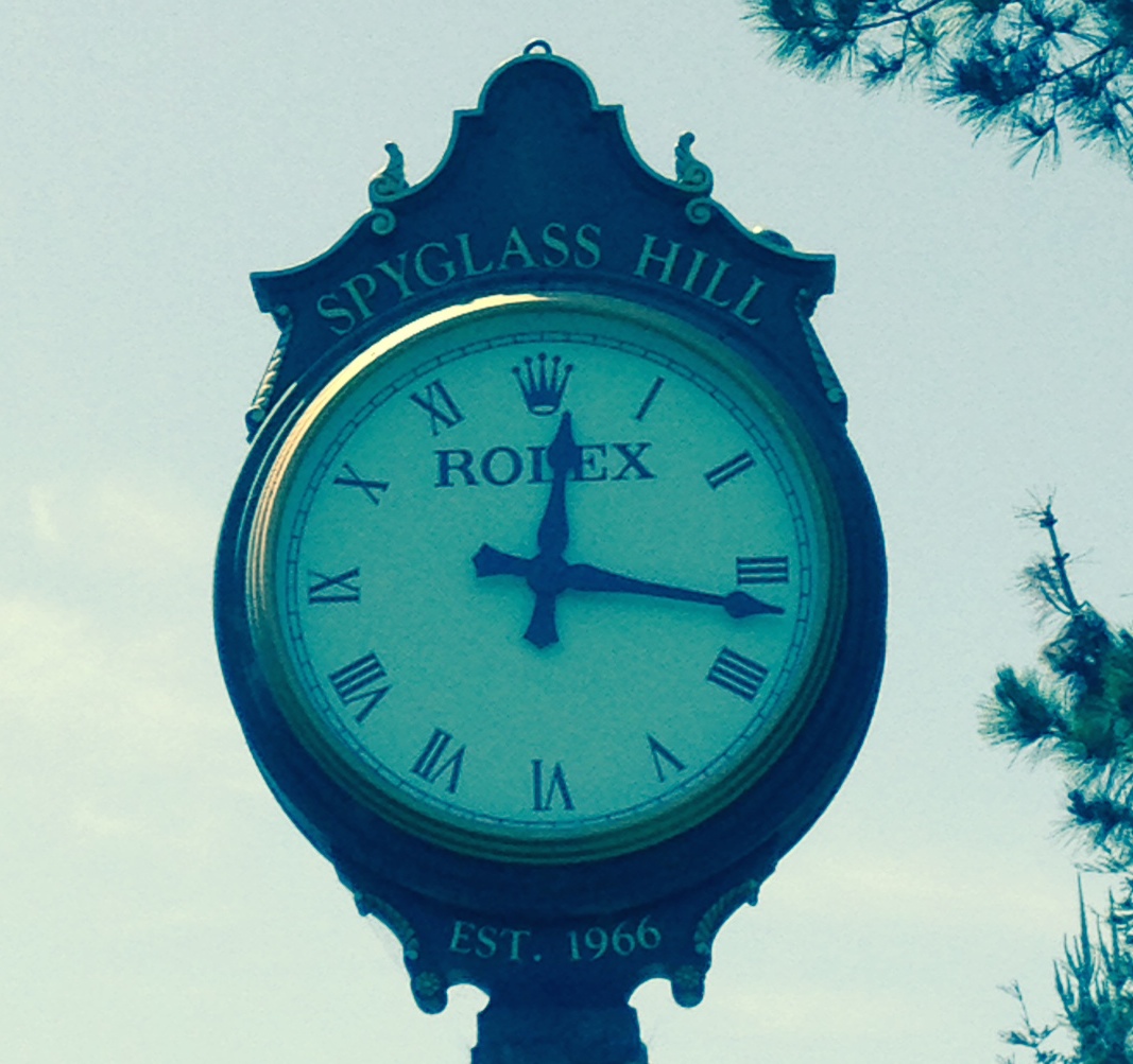 The clock at Spyglass Hill up close and personal